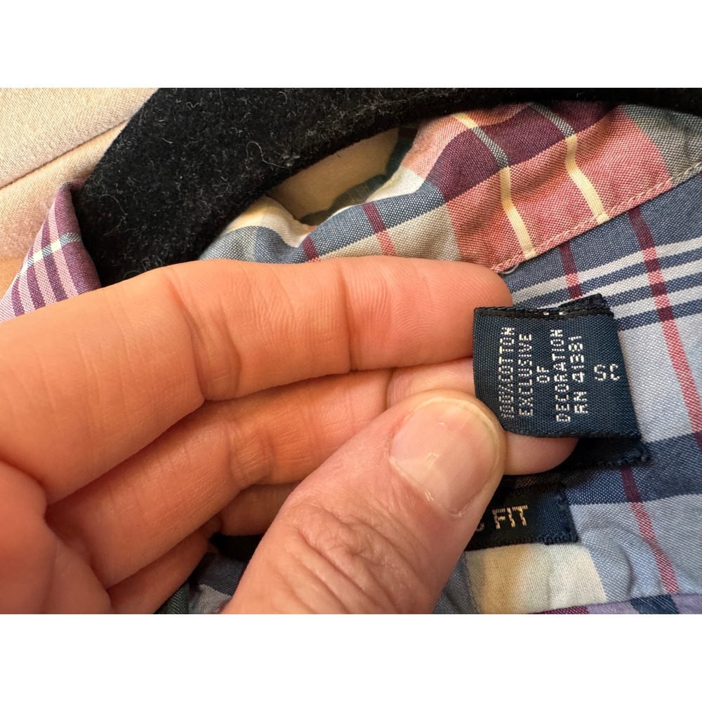 100% Cotton‎ Ralph Lauren Classic Fit Mens Large Short Sleeve Plaid Button Down - Picture 5 of 7